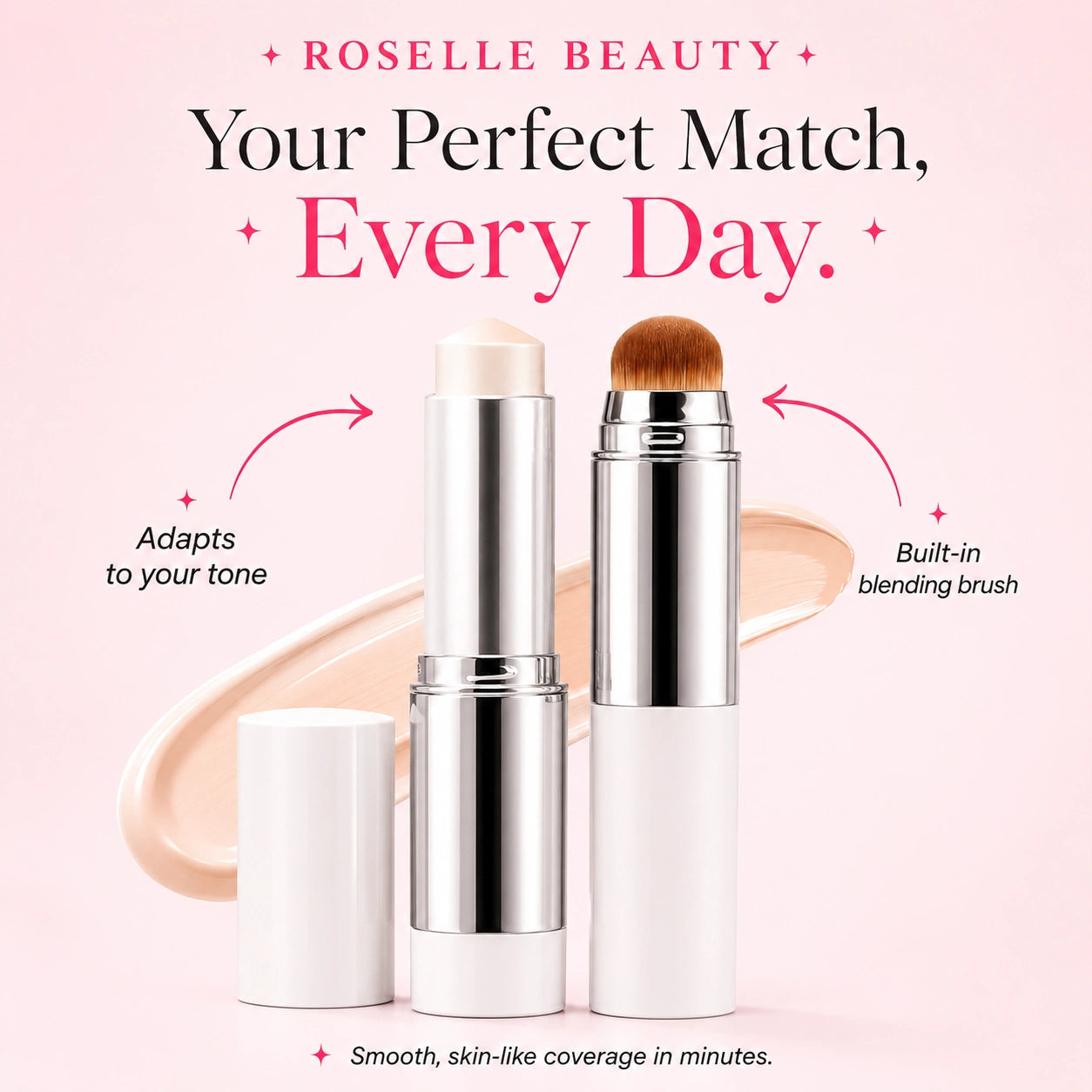 Korean 2-in-1 Color-Changing Foundation Stick