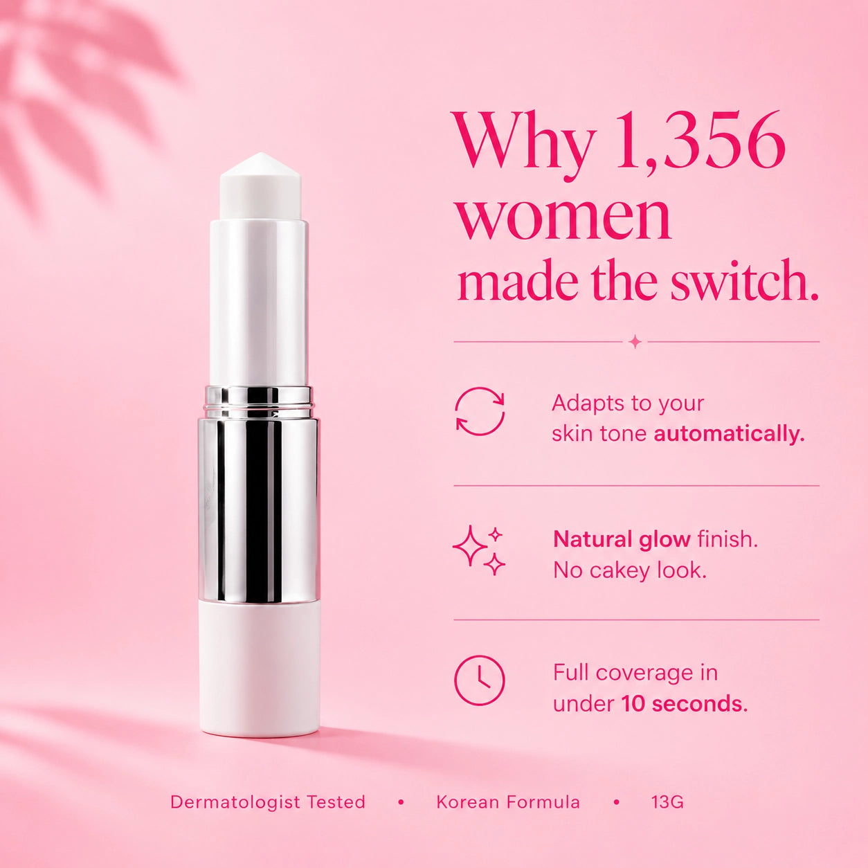 Korean 2-in-1 Color-Changing Foundation Stick